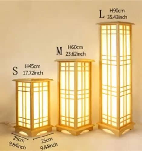 Bamboo Rectangular Lamps Set of 3 image 1