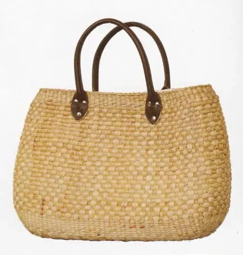 Natural Straw Handbag with Leather Belts for Women image 1