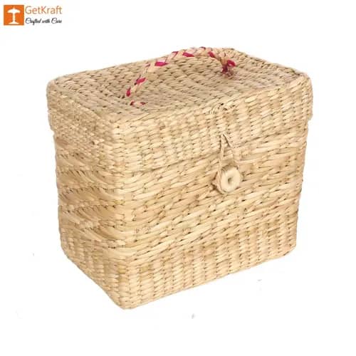 Natural Straw Jewellery Box image 1