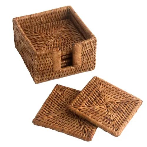 Handmade Drink Cane Rattan Coaster Set(6) image 1