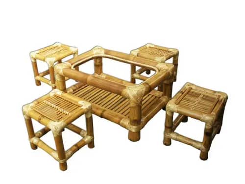Tea Table Set - Set of 4 stools and table image 1