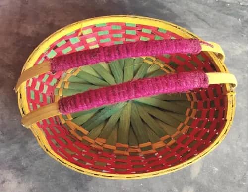 Bamboo Flower Basket  With Handle image 1