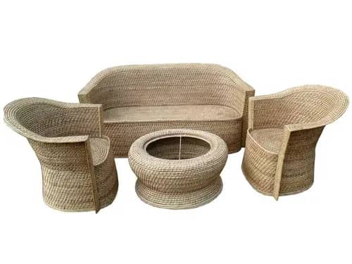 Eco-friendly Stylish Cane Sofa Set Designer Home Decor Set image 1