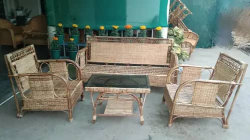 Cane king size sofa set design 28 image 1