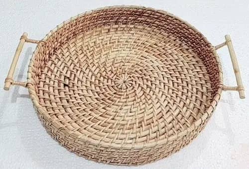 Rattan Cane Round Tray image 1
