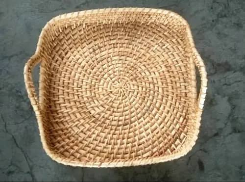 Cane Square Tray 12 inches image 1