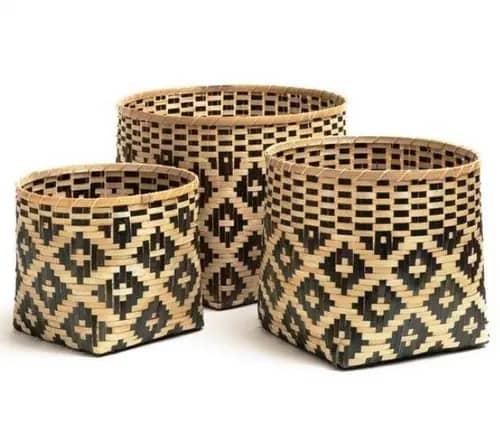 Bamboo Storage Basket Set Of Three image 1