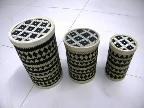 Bamboo Cylindrical Box (Black) image 1