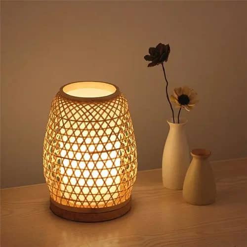 Japanese bamboo stand lamp image 1