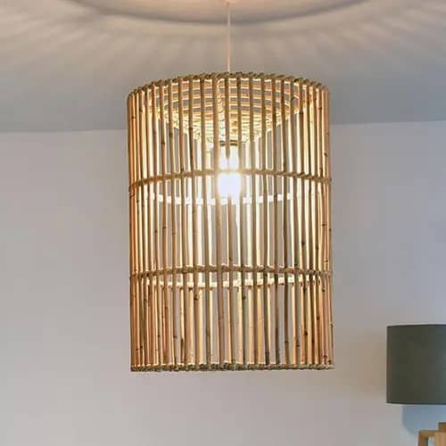 Cylindrical shaped hanging lampshade image 1