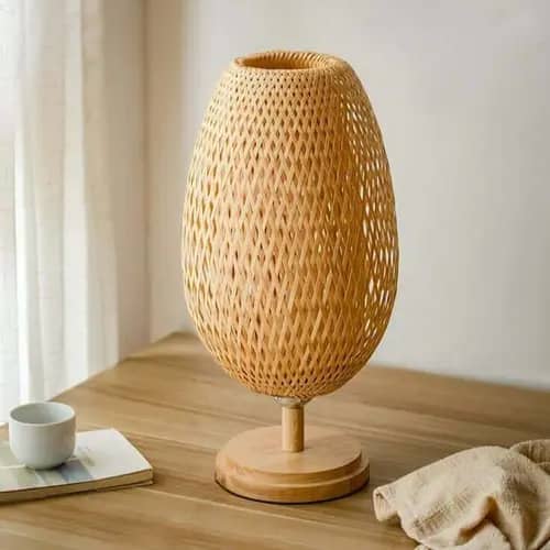 Modern bamboo table lamp image 1
