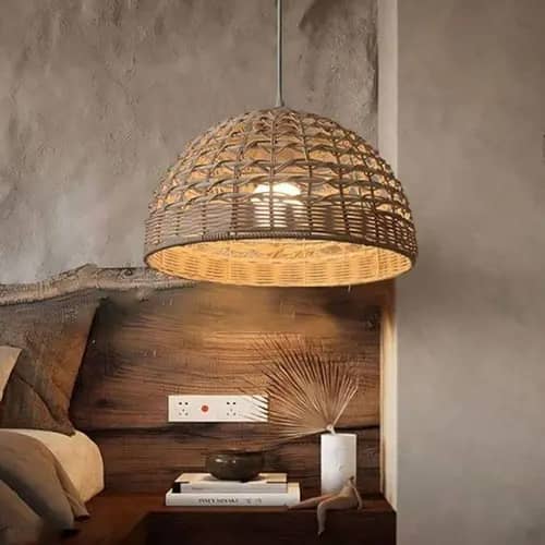Modern artistic rattan hanging lampshade image 1