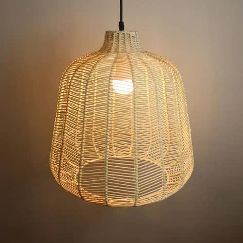 Rattan modern wicker hanging lampshade image 1