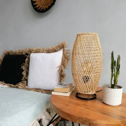 Rattan artistic modern table lamp image 1