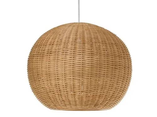 Rattan circular wicker hanging lampshade image 1