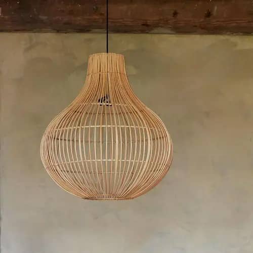 Rattan modern onion shaped hanging lampshade image 1