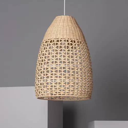 Rattan wicker pendant lampshade image 1