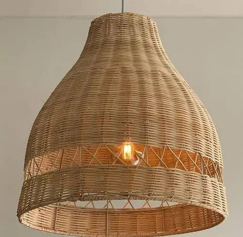 High quality rattan wicker hanging lampshade image 1