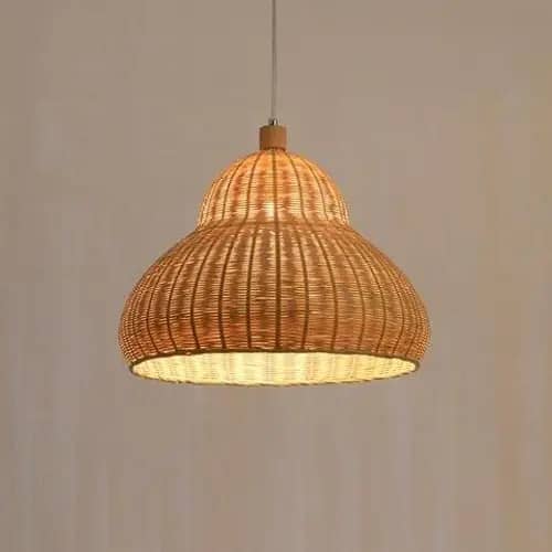 Modern artistic bamboo wicker hanging lampshade image 1