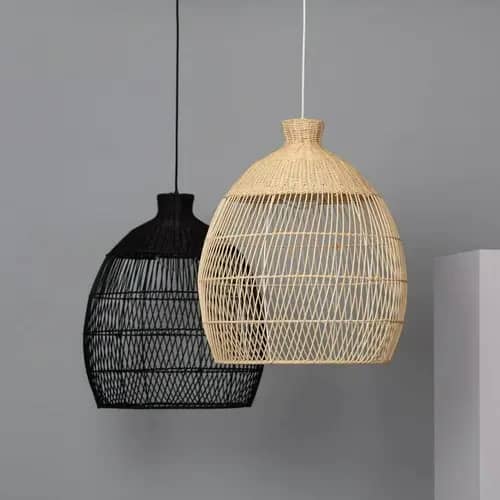 Modern high quality rattan wicker hanging lampshade image 1