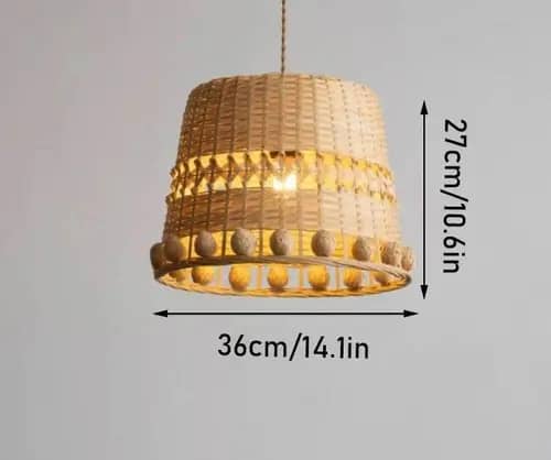 Modern bamboo wicker hanging lampshade image 1