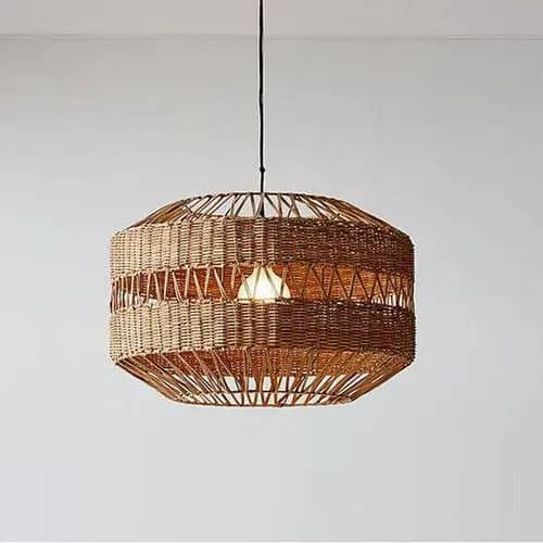 High quality rattan wicker hanging lampshade image 1