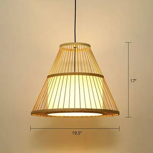 High quality bamboo wicker hanging lampshade image 1