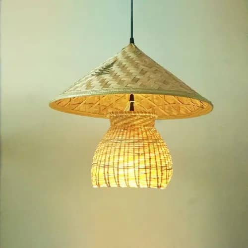 Modern designing bamboo wicker hanging lampshade image 1
