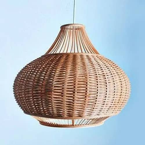 Modern onion shaped Rattan wicker hanging lampshade image 1