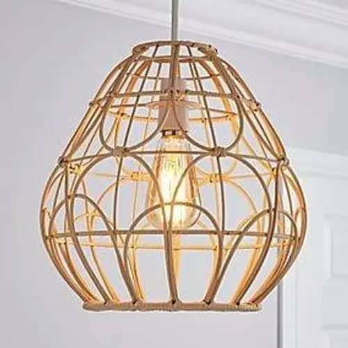 High quality rattan wicker hanging lampshade image 1
