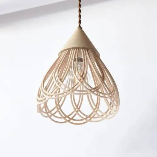 Attractive Rattan wicker pendant lampshade image 1