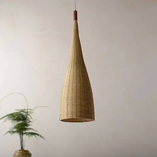 High quality rattan wicker hanging lampshade image 1