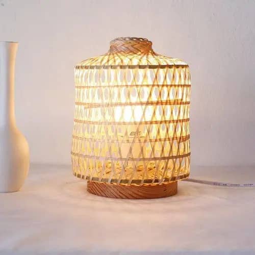 Modern attractive bamboo wicker table lampshade image 1