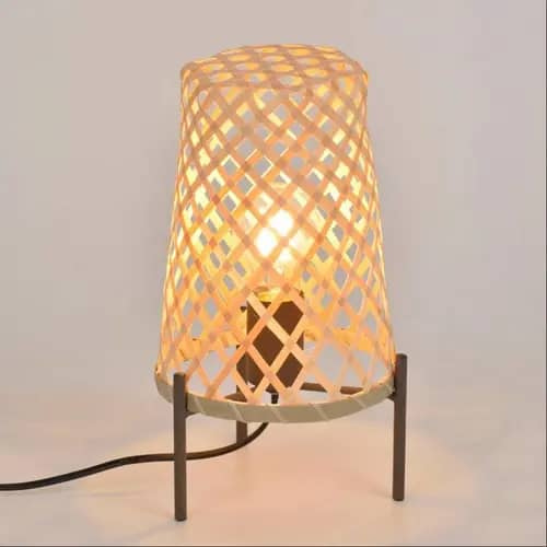 Attractive bamboo wicker table lampshade image 1