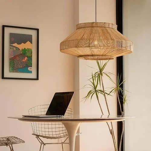 High quality rattan wicker pendant lampshade image 1