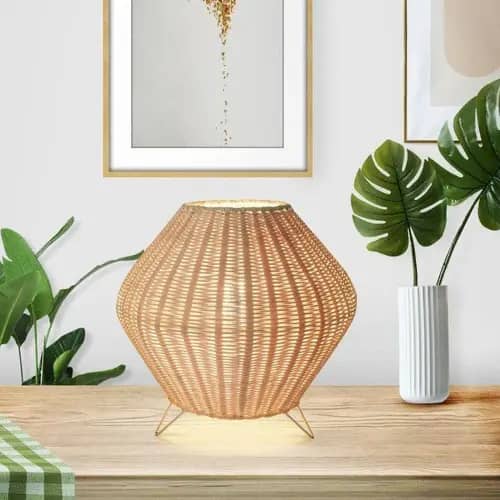 Modern high quality attractive  wicker table lampshade image 1