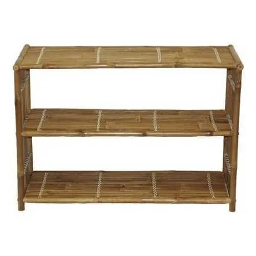 Natural bamboo modern shoe rack image 1