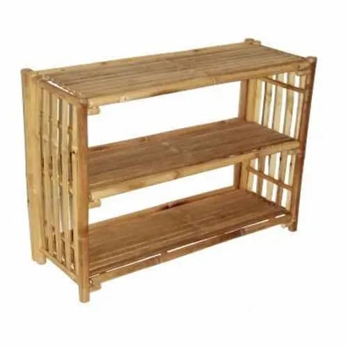 Antique bamboo natural shoe shelf image 1