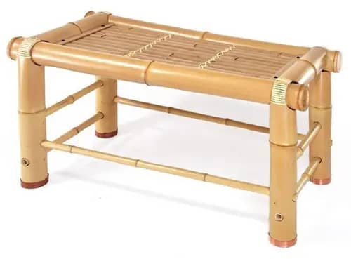 Natural antique bamboo two seater bamboo bench image 1