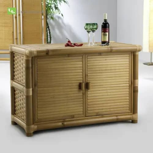Modern attractive high quality bamboo table with drawer image 1