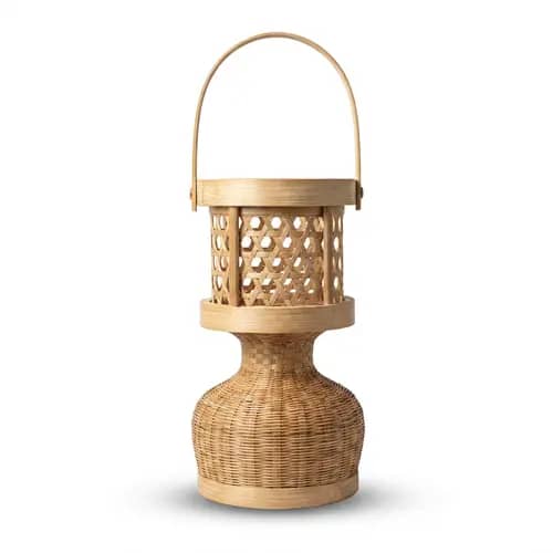 Handwoven Bamboo Lantern with Hanging Handle
