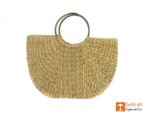 Natural Straw Handmade U- Bag Large image 1