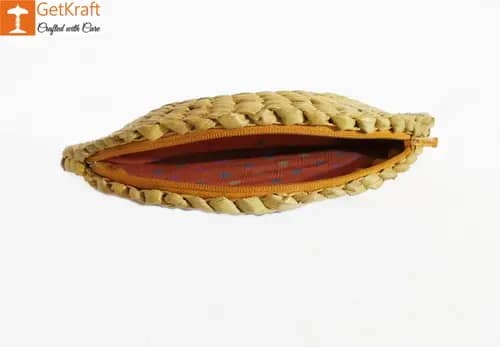 Natural Straw Handmade Clutch image 1