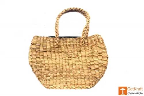 Natural Straw Oval Handbag image 1