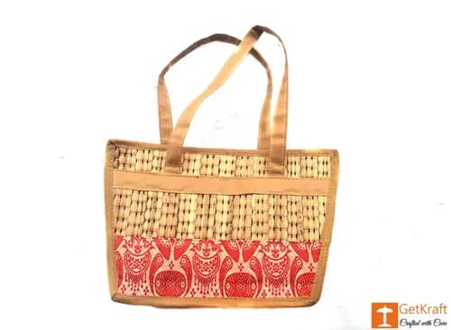 Natural Straw Square Shape Hand Bag image 1