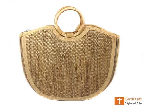 Natural Straw Handmade Large U-bag image 1