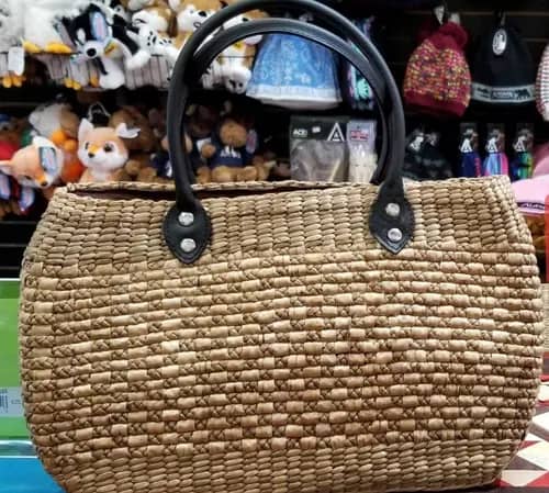 Natural Straw Handmade Oval shaped bag image 1