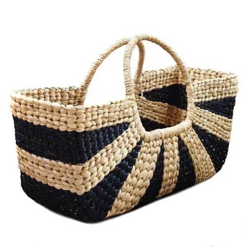 Extra Large Natural Straw Handbag with large handle image 1