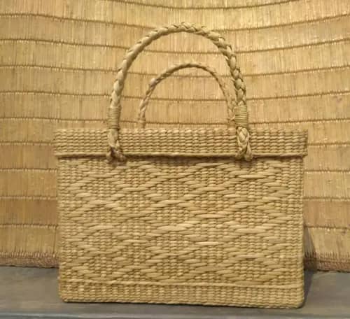 Large Natural Straw Shopping Bag image 1