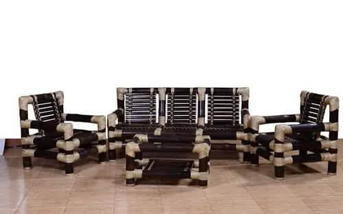 Stylish Bamboo Sofa Set with Table for Living room image 1